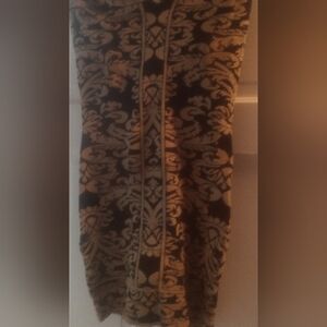 Marciano Black and Gold Strapless Dress